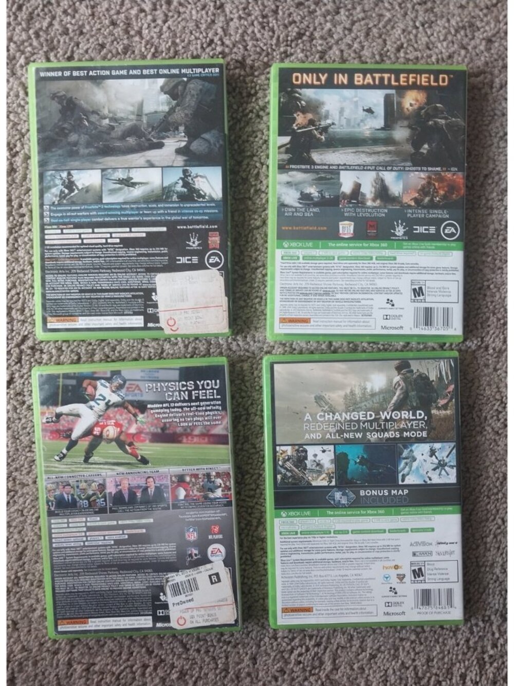 Xbox 360 Games Lot COD Madden 13 Battlefield 3 4 - Picture 2 of 3